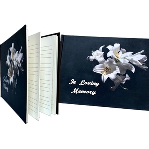Custom Hard Cover Condolence Book Set Perfect Binding Fancy Offset Paper for Funeral Guest Sign-In &amp; Loving <strong>Memory</strong> - Product Image 2