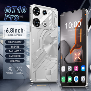 2025 GT10 PRO 16GB + 1TB tam ekran cep telefonu akıllı cep 4K LED ekran 108MP arka destek WIFI AI İngilizce fransızca İspanyolca
