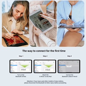 2nd Generation Wireless Charging Pencil <strong>Stylus</strong> <strong>Pen</strong> for iPad Stock Accessory with Palm Rejection and Battery Display - Product Image 4