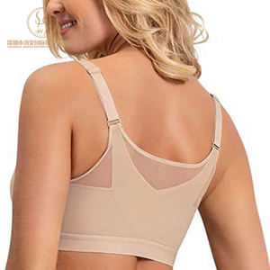 מגרש מלאי מלוכד מוצק בגודל פלוס ללא זעזועים עמיד למים אימון צלב ללא גב חזיית ספורט - Product Image 4