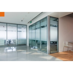 Modular <strong>Systems</strong> Visible Frame Glass <strong>Partition</strong> Tempered Single Glass Room Dividers - Product Image 2
