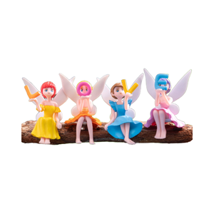 Toptan peri benzersiz bahçe malzemeleri melek 3d Mini heykelcik kız çiçek aşk kanatları ile teraryum akvaryum dekorasyon çocuk oyuncakları