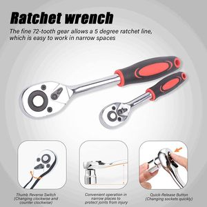 20pcs 1/2 "套筒套装手动工具扳手套件汽车修理工具套筒棘轮扳手家用五金套件套筒套装
