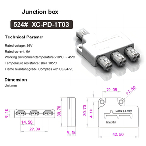 Factory Wholesale Power <strong>Distributor</strong> Junction Box <strong>1</strong> in <strong>4</strong> out for Pluggable Wire Connector Cable 22-20AWG Connectors Product - Product Image 3