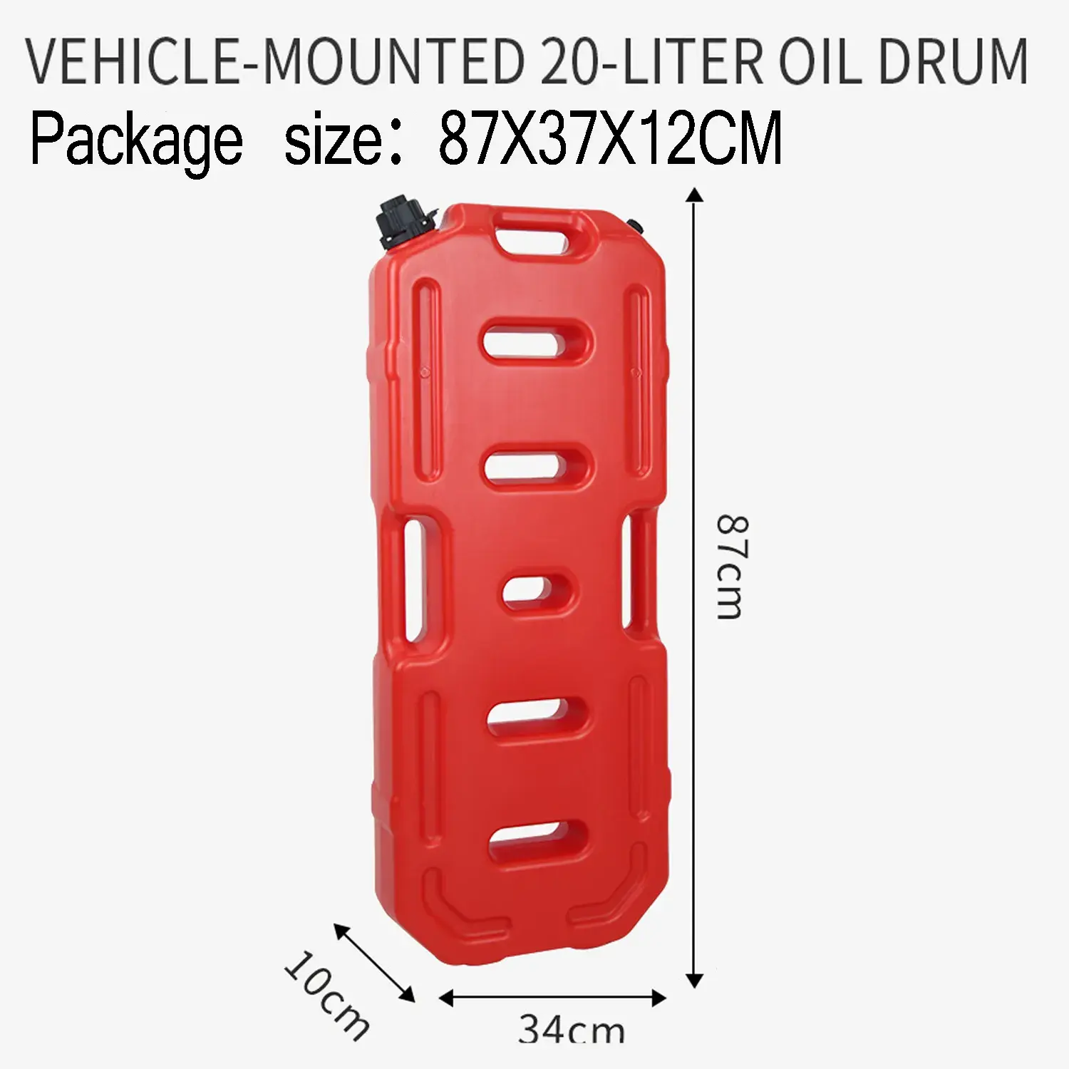 Car-mounted 20-liter red oil drum