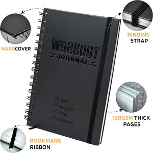 Custom A5 Hardcover Fitness Journal Workout Planner Sturdy Workout <strong>Log</strong> Book to Track, Gym Home Workout Free Design <strong>Notebook</strong> - Product Image 2