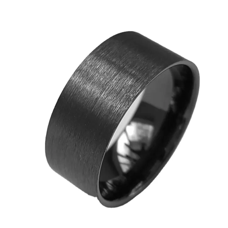 Bague en céramique noire pour hommes, anneau vierge avec incrustation de bois, à la mode, nouvelle collection