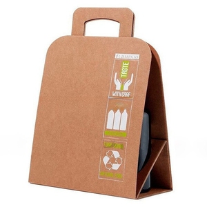 Contenitori di vino di lusso con confezione regalo con logo personalizzato scatola di vino kraft per imballaggio scatole di bottiglie di vino con manico