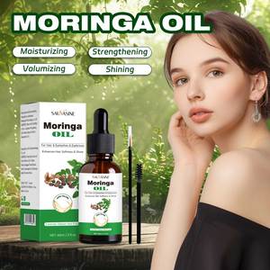 Fabrika toptan 100% saf doğal Moringa saç kremi yağı saç hasar onarım tedavisi bitkisel saç bakım yağı