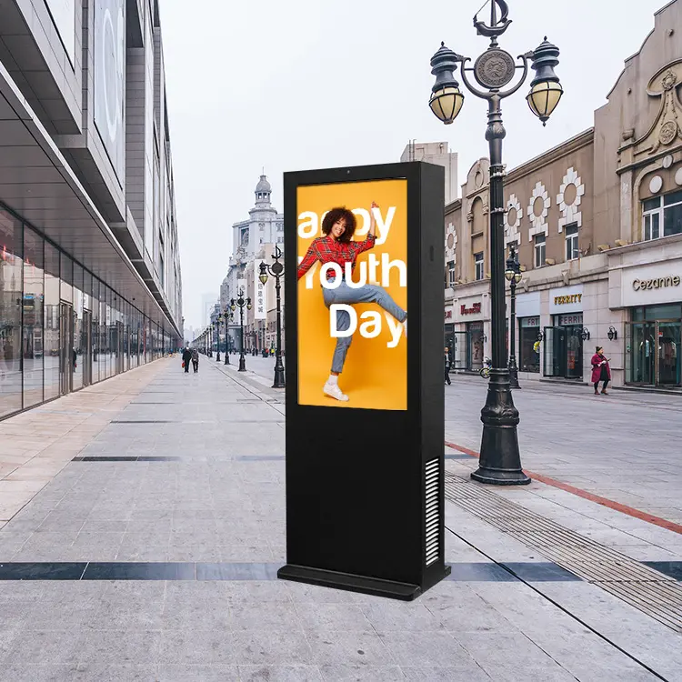 Dual Screen Totem Android Display Signage Touchscreen Interactieve Reclame Info Buiten Stand Lcd Digitale Touchscreen Kiosk