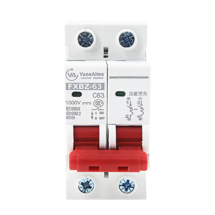 2P DC 1000V Solar Mini Circuit Breaker 6A/10A/16A/20A/25A/32A/40A/50A/63A DC MCBためPV System