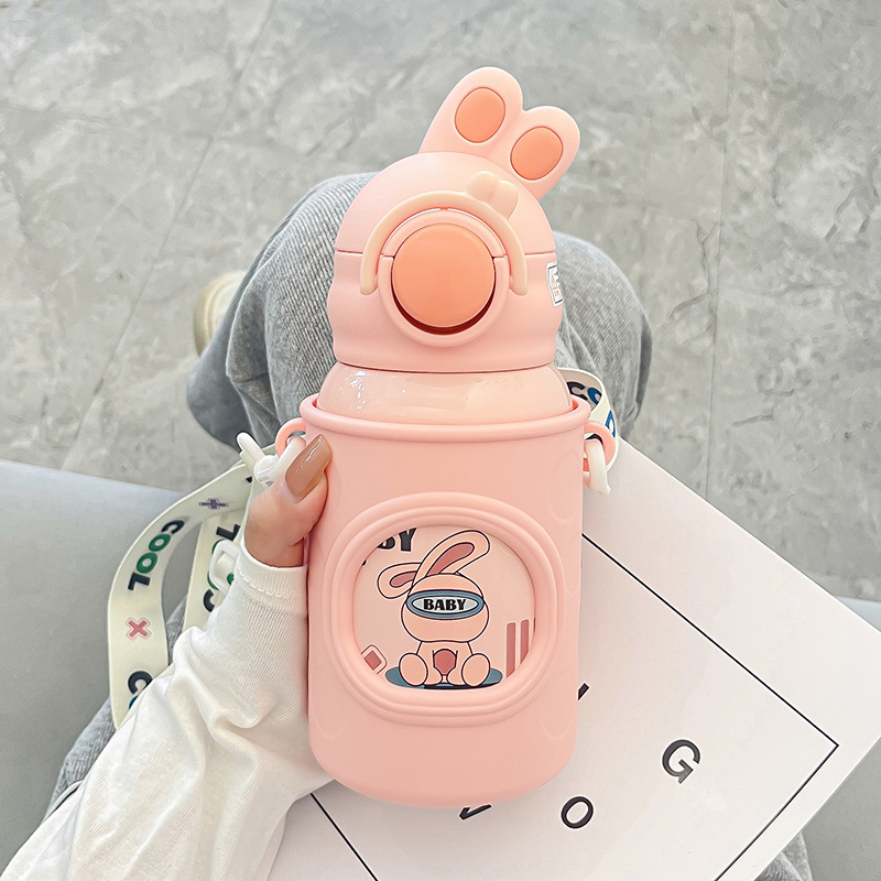 Seaygift Personalized Gift <strong>Crooked</strong> Rabbit Ear Insulated <strong>Cup</strong> for Kids Camping Outdoor Stainless Steel Flask Thermos Water Bottle - Product Image 5
