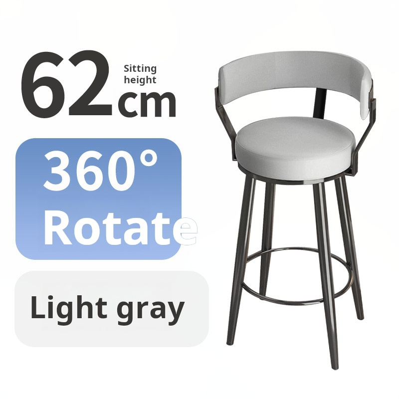 Hauteur assise 62 + gris haut de gamme + rotatio 360 degrés