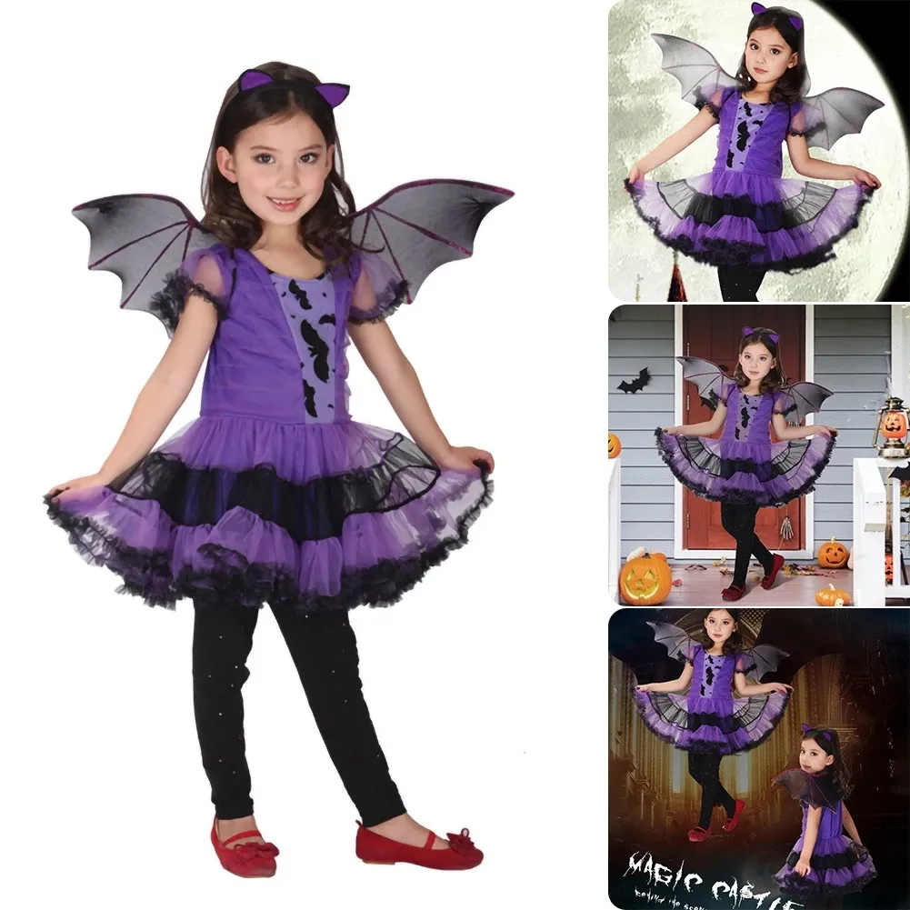 Halloween-Kostüm für Kinder Baby Mädchen Kinder Vampir Hexen kostüm Cosplay Karneval Party Prinzessin Kleid für Mädchen