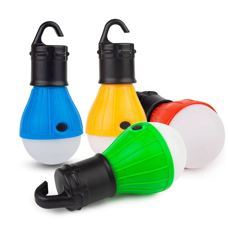 Venta al por mayor festival al aire libre mini portátil camping led bombilla de luz de la lámpara de luz led linterna con gancho para el senderismo de emergencia