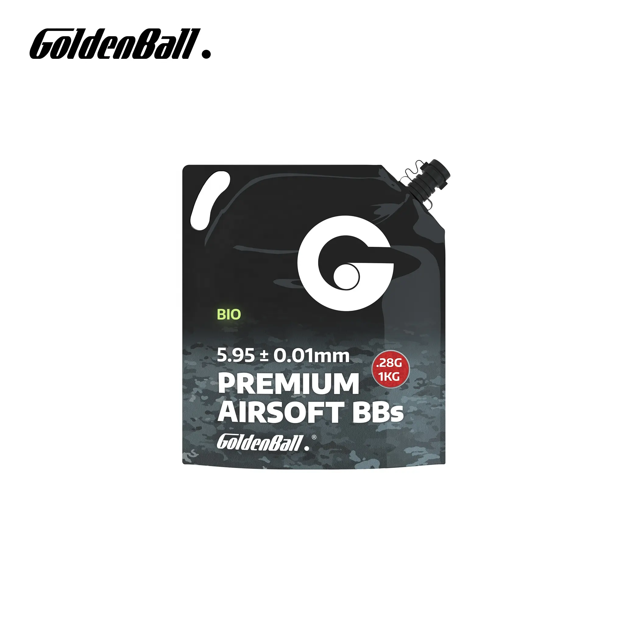 Goldenball airsoft premium biodegradável, 0.28g 5.95 +/-0.01mm 1kg 3571 balas