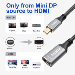 Mini DisplayPort 1,2 para adaptador hembra HDMI de alta velocidad 4K/30Hz 3D para portátil Monitor proyector Multimedia Home Theater PVC - Product Image 2