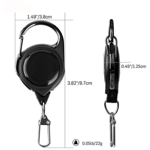 Portachiavi retrattile da 3,82 pollici con laccio in Nylon da 0,05 libbre portachiavi retrattile per impieghi gravosi con fibbia portachiavi a mosca strumento per pesca a mosca - Product Image 2