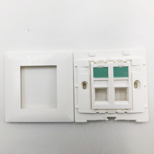 Red de doble puerto RJ45 Socket Networking 86 Tipo con placa frontal de obturador