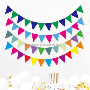 Bandera de tela de poliéster a todo Color de decoración de festival de celebración personalizada de alta calidad en estilos de cadena de banderín rectangular triangular - Product Image 4