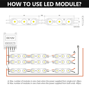 ADLED OSRAM led modülü IP67 SMD2835 2.5w 325lm UL CE Rohs Led 3000K 4500K 6500K su geçirmez işareti reklam kutusu için led modülleri - Product Image 4