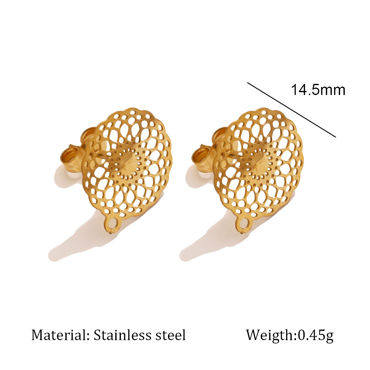 boucles d'oreilles clous fleur en or 11