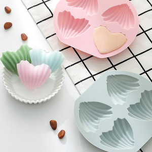 Factory Free Sample 4 Hole <strong>Shell</strong> <strong>Shape</strong> Silicone Cake Mold Silicone Candle Molds <strong>Soap</strong> Making Molds Resin Bp Free Silicone - Product Image 1