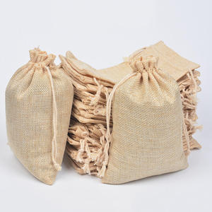 批发10 x 14厘米来样定做标志印花小迷你粗麻布黄麻拉绳袋 - Product Image 3