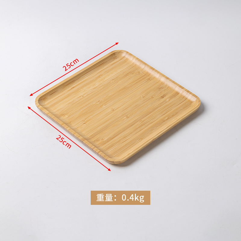 Natural wood color, square shape, 25*25*1.5 cm.