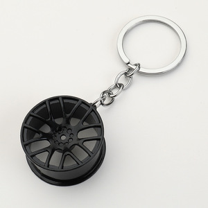 Creative Gift Car Part Keytag Custom Mini 3D Metal <strong>Key</strong> Chain <strong>Turbo</strong> Gear Hub Model Keyring Wheel Tire Rim Keychains Alloy Pendant