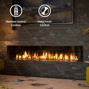 Tinh thể modernflam trong nhà phòng khách đồ nội thất khí lò sưởi hành trình ống khói góc giường một mặt với <span class=keywords><strong>TV</strong></span> đứng và Lò sưởi - Product Image 2