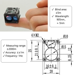OEM Laser-Entfernungs mess sensor 905nm PTFS Micro 2000m Laser-Entfernungs sensor 2km UART Mini-Laser-Entfernungs messer modul - Product Image 5