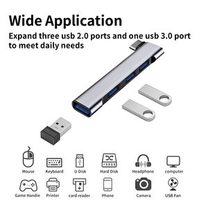 4 en 1 PD de alta velocidad USB HUB de amplio uso USB3.0 5Gbps Estación de acoplamiento portátil tipo C 4 en 1 Hub USB para computadora - Product Image 3