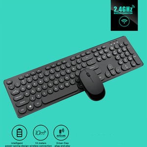 Juego de teclado y ratón redondo Punk Retro inalámbrico de 2,4G, diseño delgado, 3 teclas, Anti-Ghosting para ordenador de escritorio y portátil - Product Image 2