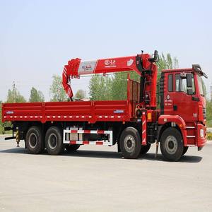 בהיר אדום 6x4 משאית מנוף מיוחד 16 טון משאית רכוב מנוף להנדסה