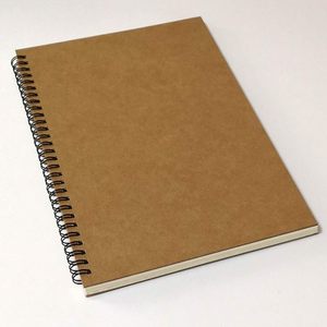 定制印刷笔记本直纹日记本硬牛皮纸封面70张sb5带标志的螺旋棕色记事本 - Product Image 6