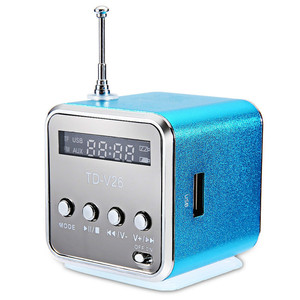 נייד TD-V26 מיני דיגיטלי LCD מוסיקה נגן רמקול רדיו FM USB TF כרטיס <span class=keywords><strong>MP3</strong></span> נגן קול תיבת רמקולים עם מיקרופון