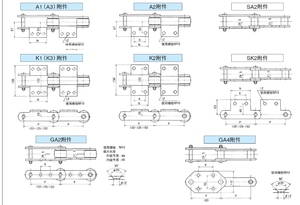 RF10150 RF10150R RF10150F Large Size Conveyor <strong>Chains</strong> A2 <strong>K2</strong> A1 <strong>K1</strong> GA4 Attachment Carbon Steel Roller <strong>Chain</strong> with BW1 CW1 Sprocket - Product Image 4