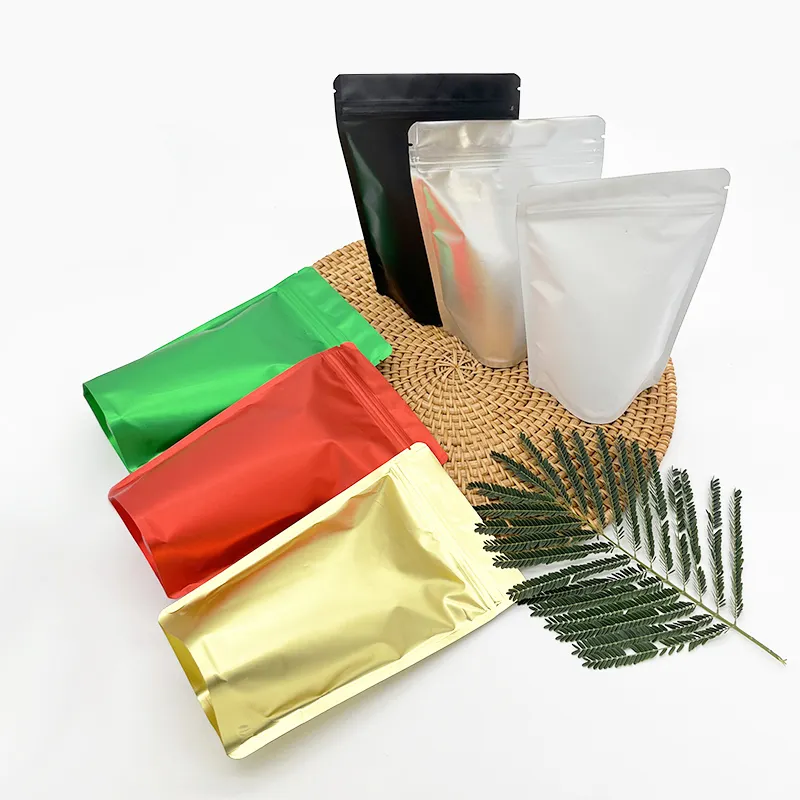 Loi quantité minimale de commande emballage de tabac étanche à l'humidité pochette debout sac d'emballage alimentaire pour noix/graines avec fermeture éclair
