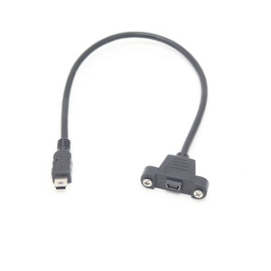 批发面板安装式迷你<span class=keywords><strong>USB</strong></span> <span class=keywords><strong>5</strong></span>针公到<span class=keywords><strong>Usb</strong></span>迷你<span class=keywords><strong>B</strong></span>母扩展适配器电缆，带螺钉