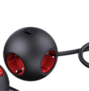 Factory Wholesale New <strong>Design</strong> PD25W Fast Charging EU Spherical <strong>Socket</strong> <strong>Extension</strong> Cable USB C Power Strip 3 Outlets Multi-USB Port - Product Image 1