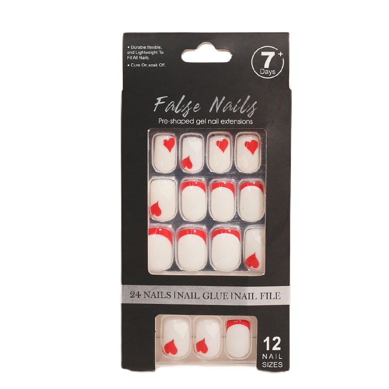 White color with red french tip