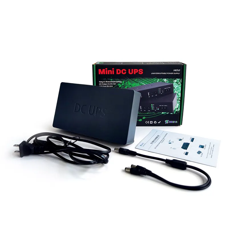 HKIVI Mini DC UPS POE pour routeur Wifi en ligne UPS 5V 9V 12V 24V Alimentation 10400mah 8800mah Mini UPS avec câble de charge