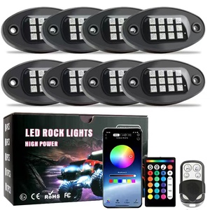 RGB LED โคมไฟสร้างบรรยากาศในรถยนต์,โคมไฟซิงค์ดนตรีควบคุมด้วยแอป4/6/8ใน1 4X4ไฟหินออฟโร้ดโครงรถสีทองอ่อนสำหรับรถจี๊ป - Product Image 1