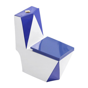 Ceramic Big Size Blue Colour Red Dark Green Yellow Color Gris One Piece Pattern <strong>Toilet</strong> Commode Bowl Wc, Ceramic <strong>Toilet</strong> in Red - Product Image 3