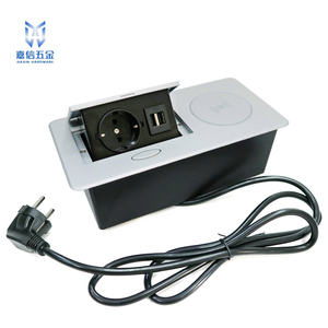 批发带无线充电桌面插座的双欧盟插座USB/Type-c嵌入式隐藏插座盒 - Product Image 3