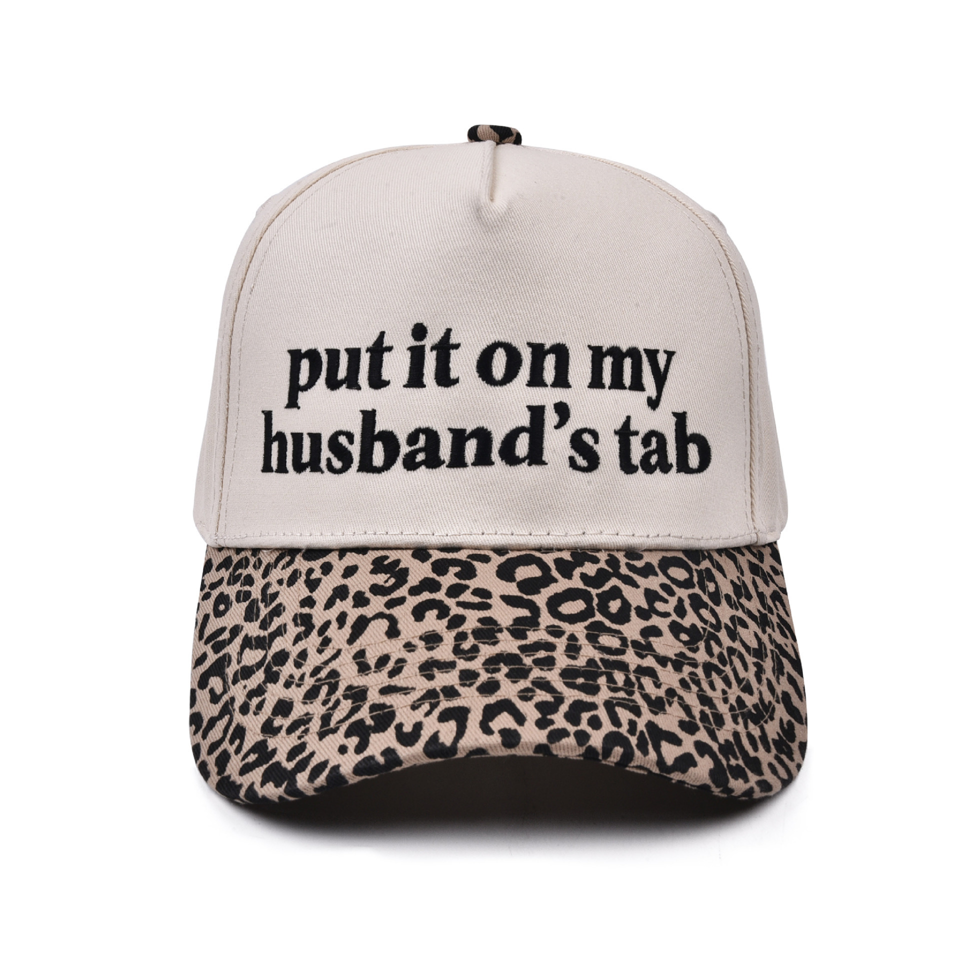 leopard print, husband tab trucker cap