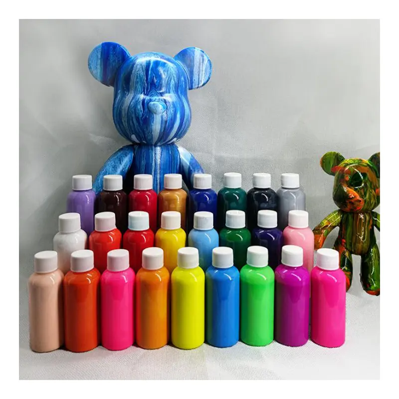 60ml 27 màu sắc chất lỏng gấu sơn trẻ em tự làm chất lỏng sắc tố nhuộm thời trang bạo lực gấu Acrylic sơn thạch cao vẽ tranh nghệ thuật vẽ