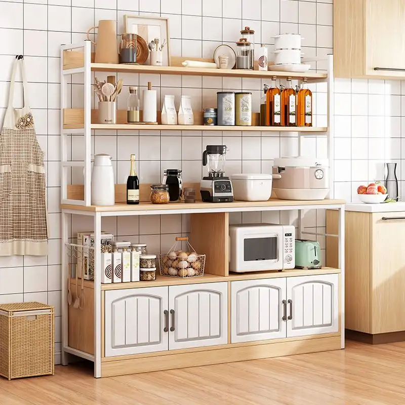 Modern taşınabilir sayacı modüler mutfak dolabı masa depolama ve raf mutfak dolabı ahşap açık raf Metal