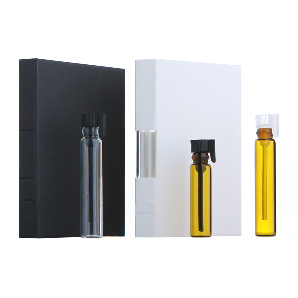 Amber glass bottle + black cap + black paper card